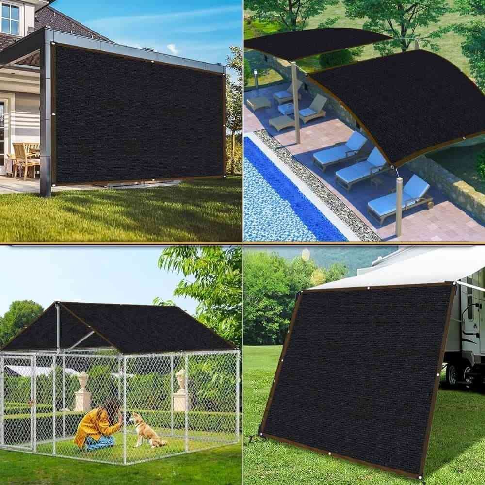 3m x 3m Sun Sail UV Protection Net, HDPE Material 85-90% UV Block, Black