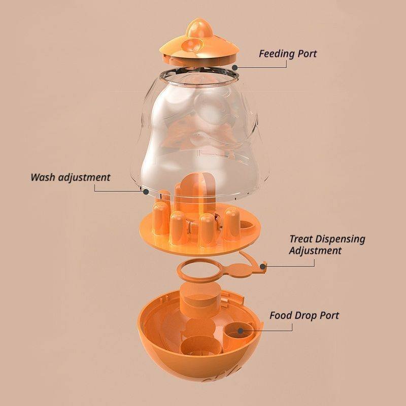 2Pcs  Pet Tumbler Feeder Puzzle Toy Pet Training Dispenser-sky blue