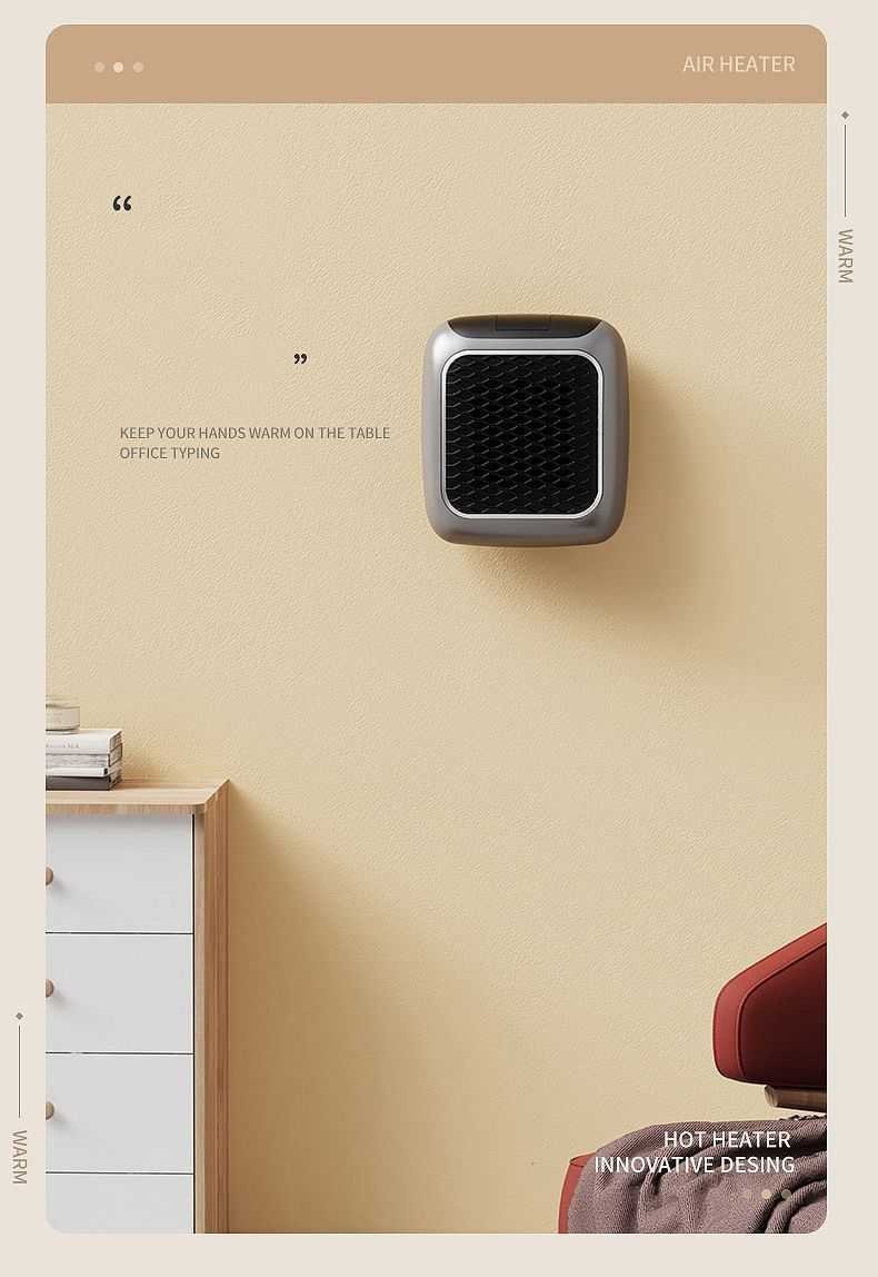 Gray Mini Wall Mount Heater
