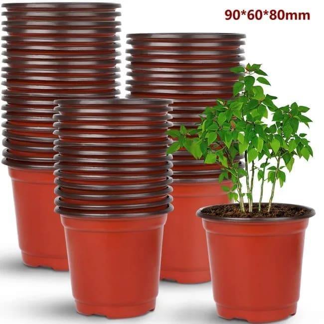 100pcs Reusable Plastic Planting Pots for Indoor and Outdoor Flower Growing, 90mm