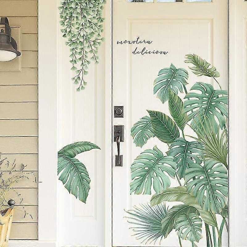Plant Wall Sticker Back Bamboo Garden Wallpaper Small Fresh Door Decoration Sticker Wall Stickers