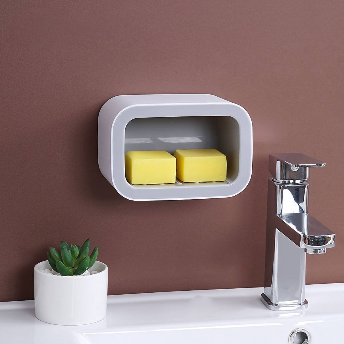 Seasoning Box Wall Mount Multi Grid Seasoning Storage Container Kitchen Seasoning Jar Combination Set 2 Container Gray with 2 Spoons