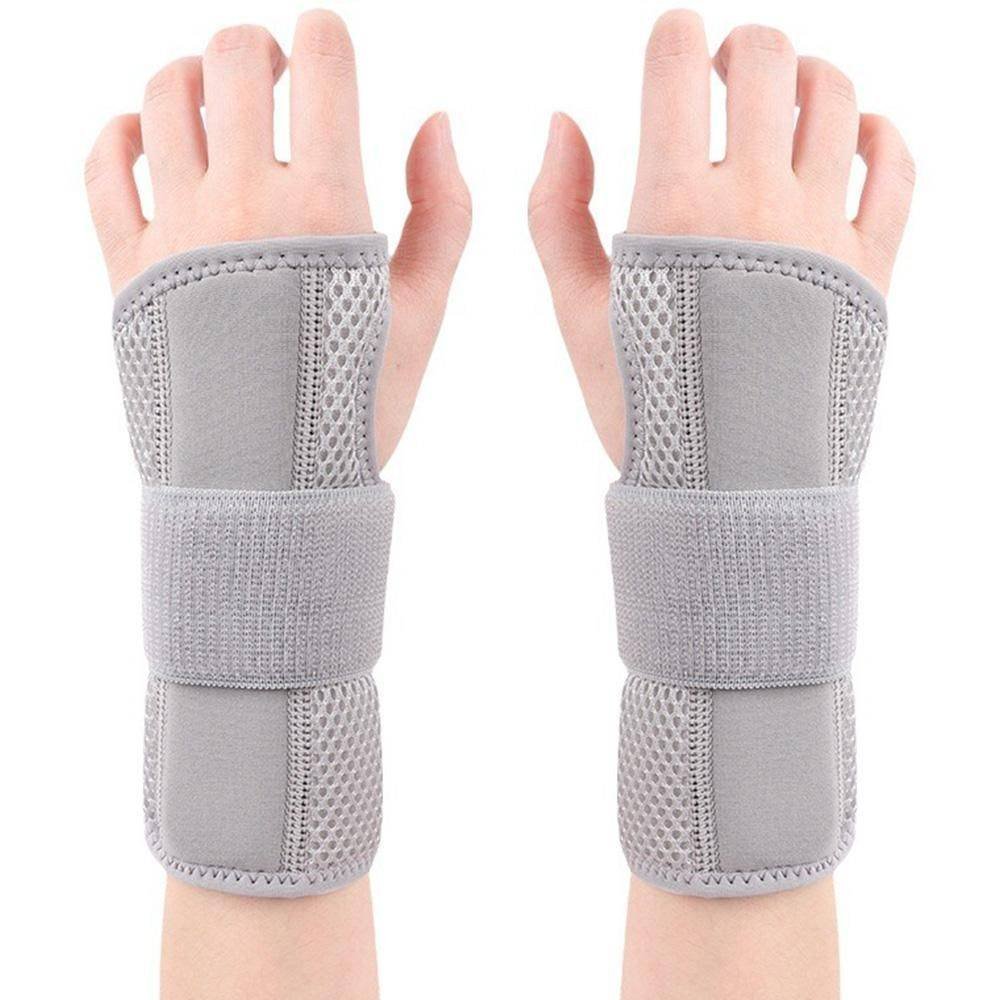 1Pair Carpal Tunnel Wrist Brace Carpal Tunnel Splint Arthritis Pain and Support For Sprained Relief Night Work - Gray & S