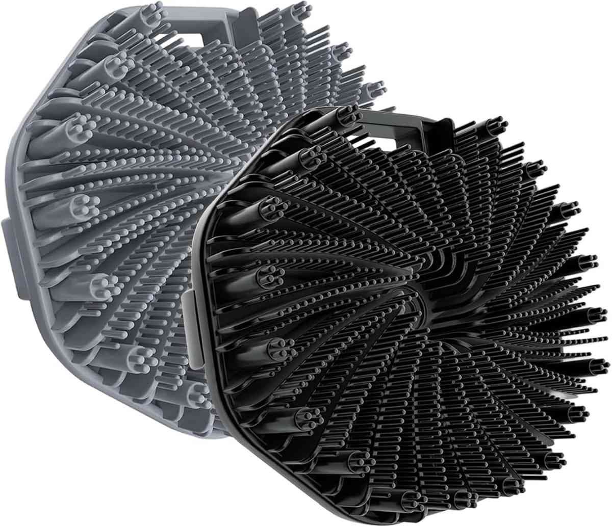 2PCS Scrubbies - Scrubbies The Sud Bud,Silicone Body Scrubber, Exfoliating Body Scrubber for Sensitive Skin, Scrubbies for Body, Silicone Body Brush for Showering, Charcoal (Grey and Black)