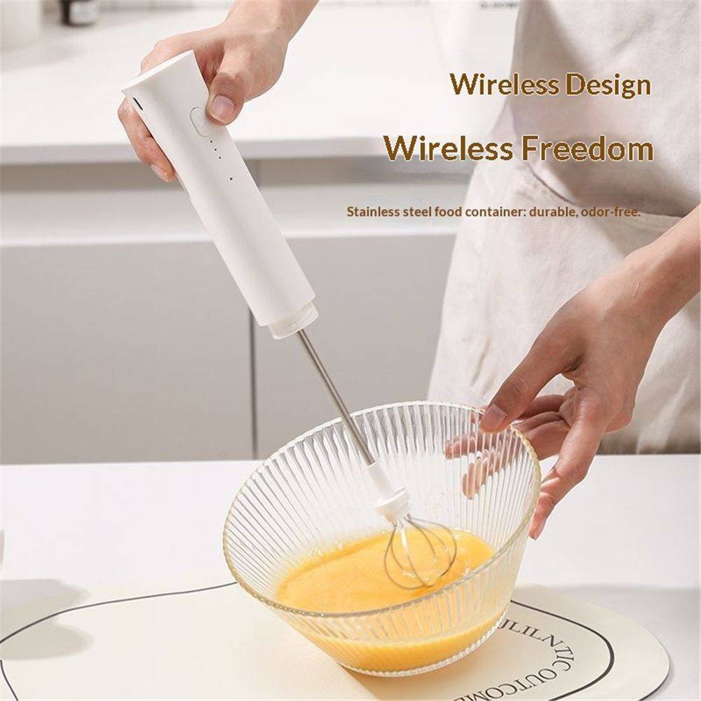 Rechargeable Milk Frother Handheld - Powerful Speed Motor,  - Drink Mixer for Latte, Cappuccino, Matcha & Protein Powder
