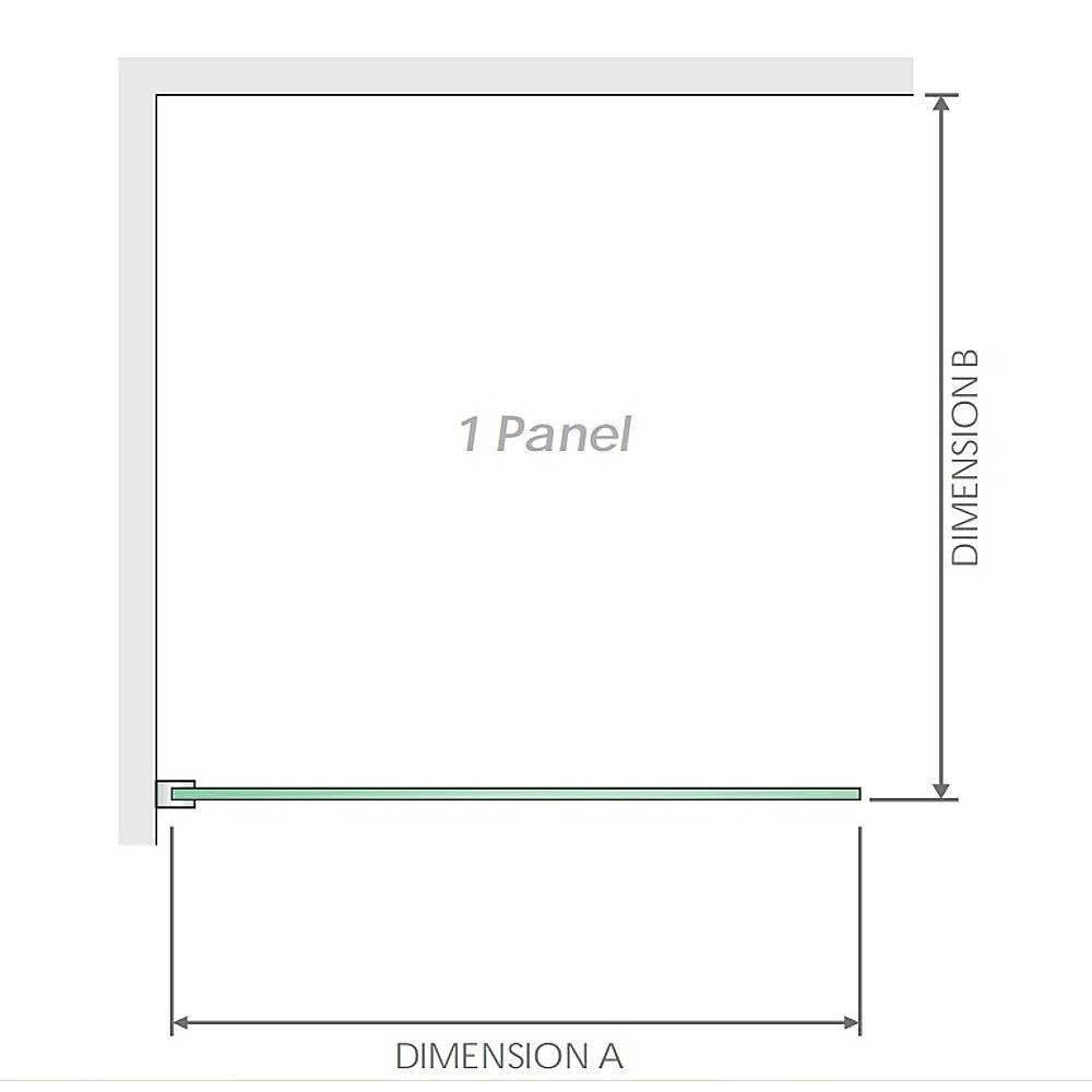 110x210cm Glass Shower Screen with White Wall Channel and Square Pole – Sleek, Durable Bathroom Upgrade