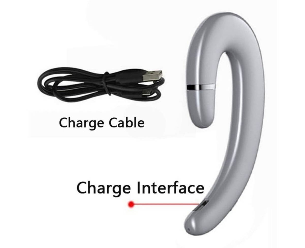 Ear Hook Wireless Headphones - Non Ear Plug - Noise Cancelling Single Ear Headset with Mic