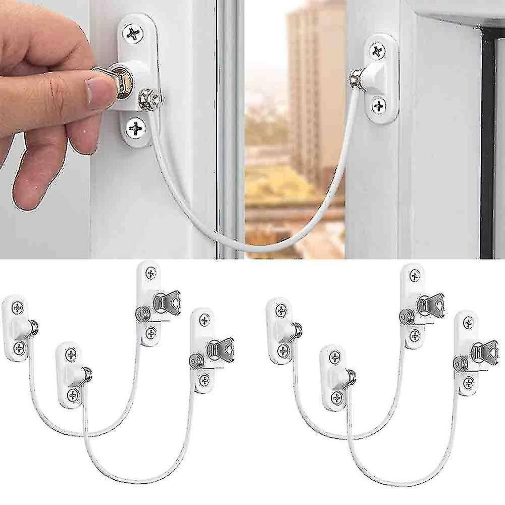 pcs Window Limiter, Window Limiter, Childproof Window Lock, Window Lock, Door Lock - White