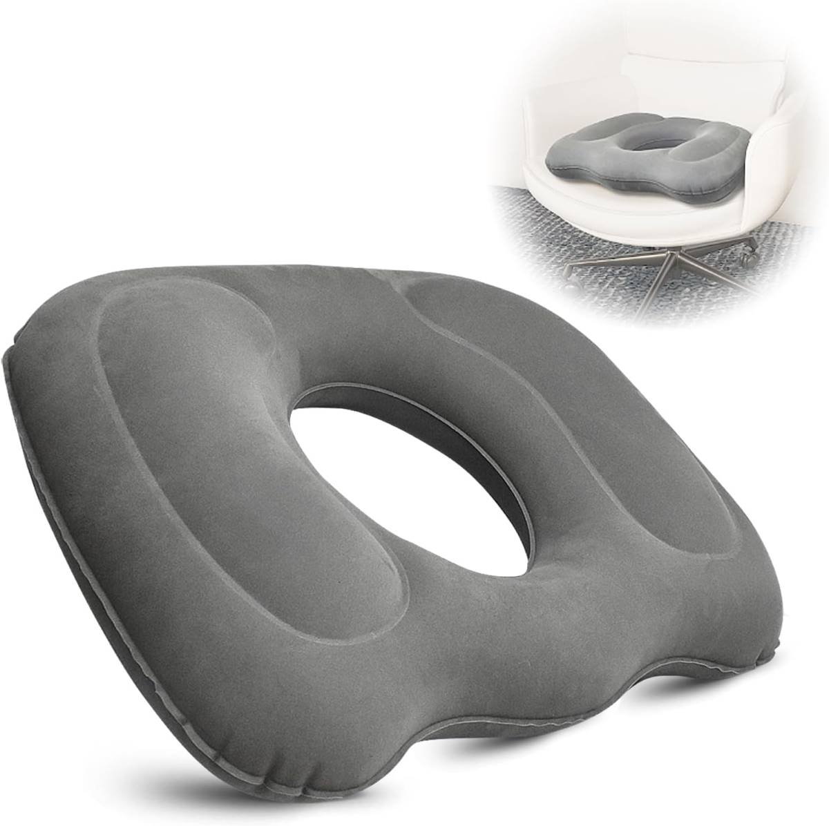 1 Piece Grey Anti-Slip Ring Cushion Chair Pad for Office Chair