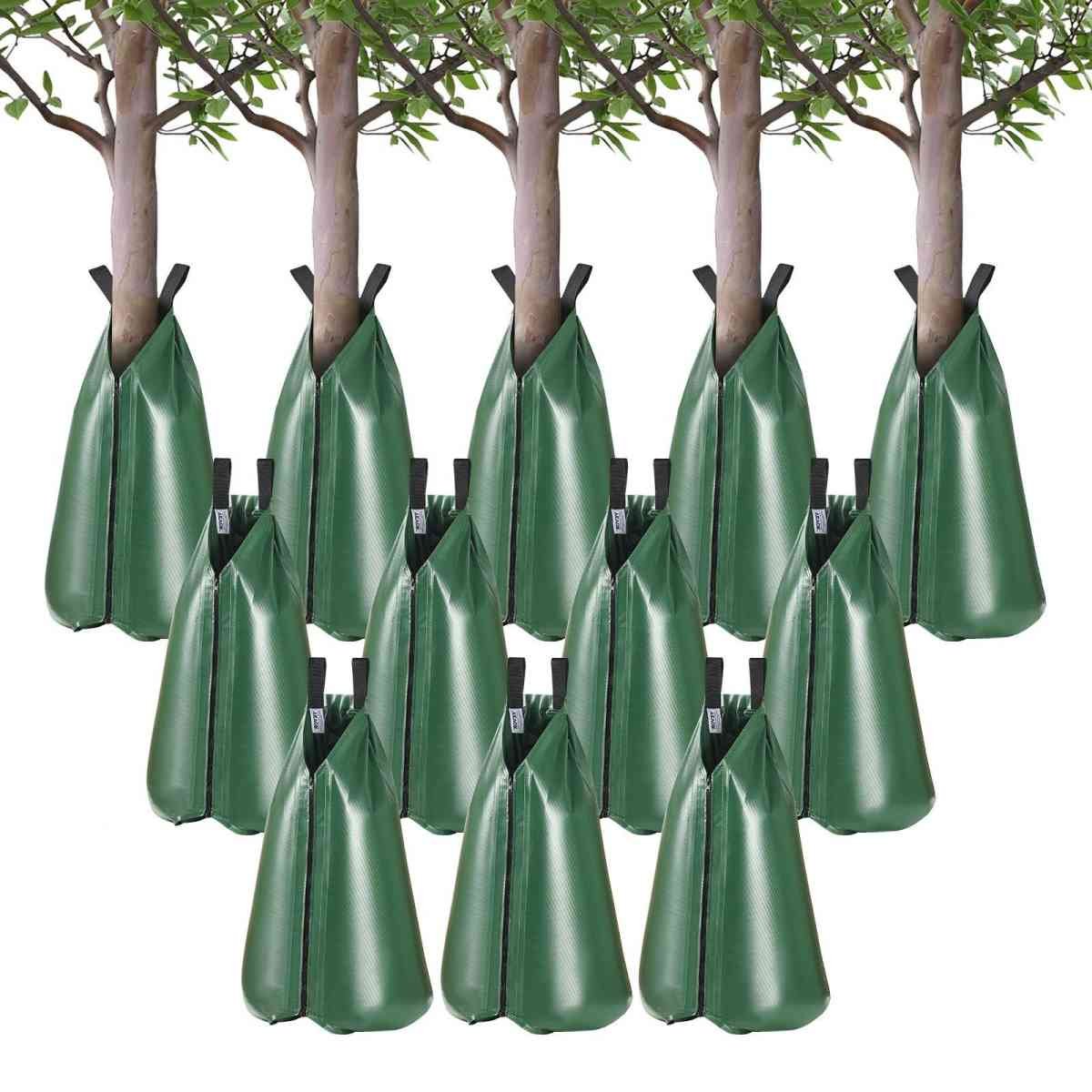 Tree Watering Bag, 12 Packs 20 Gallons Watering Bags for New Trees, 5-9 Hours Slow Release Refillable Tree Drip Irrigation Bags with Zipper, Durable Tree Watering System for Deep Root Targeting