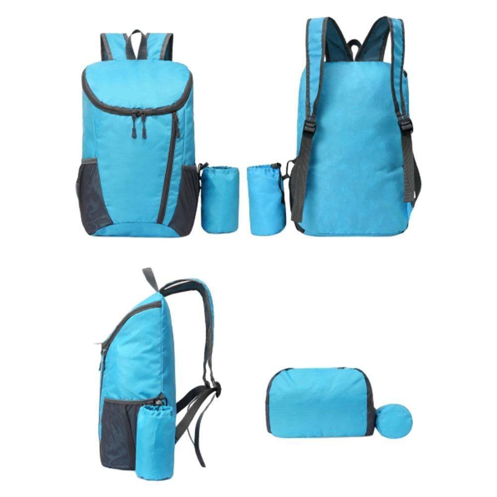 Sports Backpack Foldable Water Resistant Lightweight Bag for Camping Hiking Travel-Blue