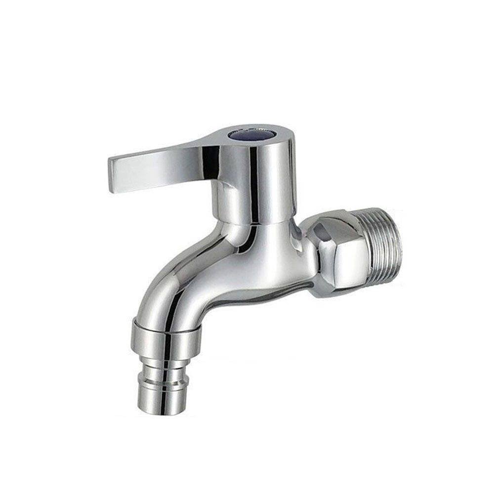 Alloy Outdoor Faucet, Interface Wall-Mounted Faucet, Used for Bathroom Mop Sink, Balcony and Garden（Silver）