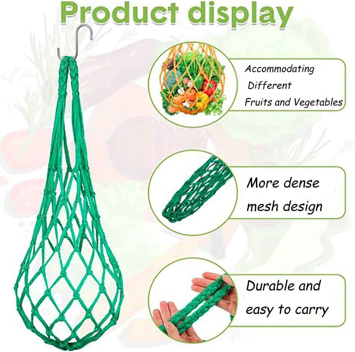 Hanging Feeding Net Bag (Nylon) Size: 570mm Color: Red for Parrots (2pc)