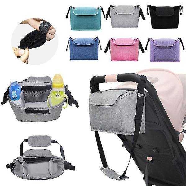 Baby Organizer Stroller Accessories Bag Large Space for All Strollers（Black）
