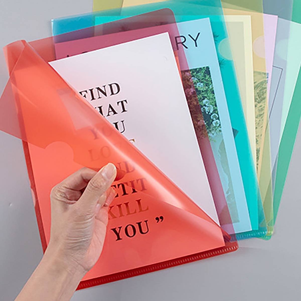 Yxwen Letter-Size Expanding File Folder L Type Plastic Folder Project Pockets Transparent Clear Document Folder 1pcs for A4 PaperPlastic Paper Jacket Sleeves in Assorted Project Folders Mint Green One Size X