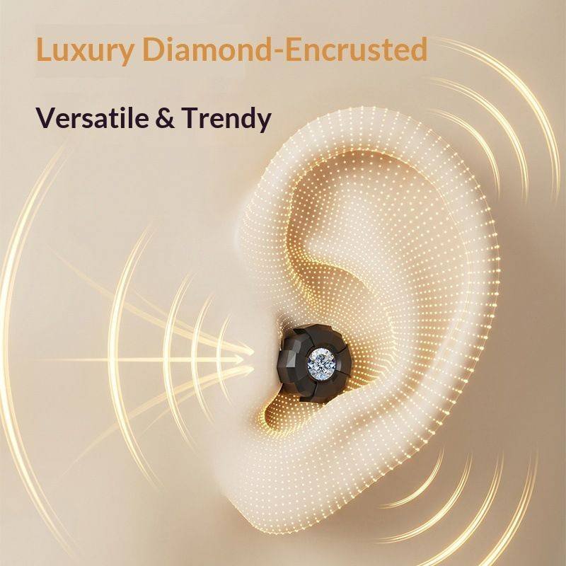 White Luxury Diamond-Encrusted Noise Reduction Earplugs with Anti-Lost Lanyard - Soft Silicone Sleep & Study Ear Plugs for Comfortable Silence