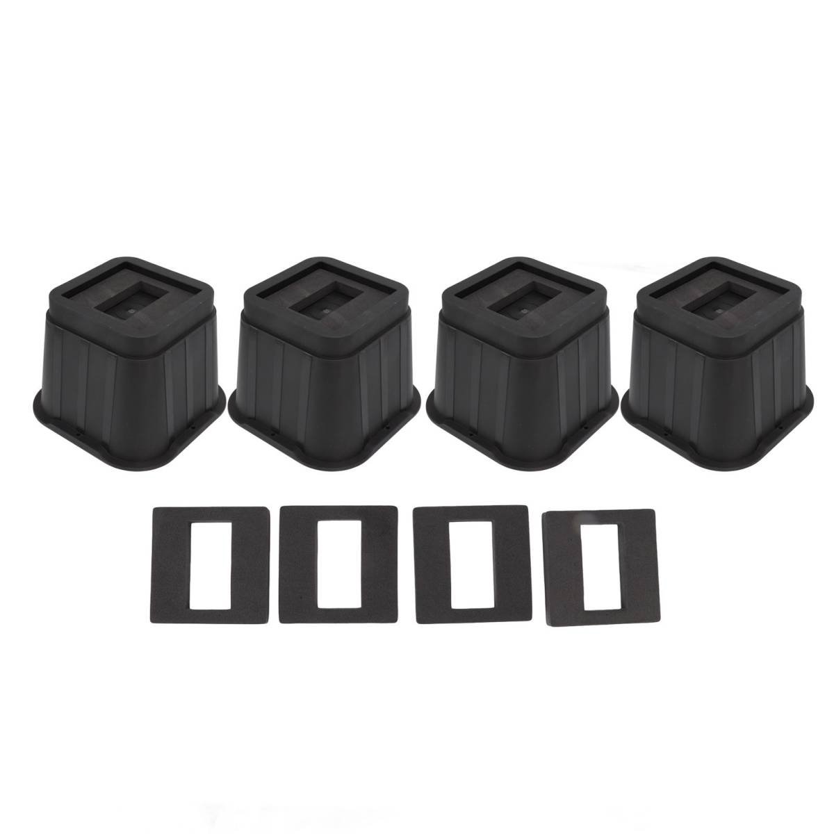 4 Sets Furniture Risers Rubber Antislip 4 Inch Bed Risers for Storage Desk Sofa Chair Washing Machine