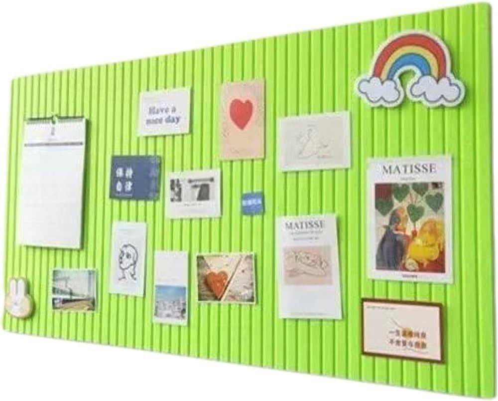 30x30cm Self-Adhesive Photo Board, Decorative Cork and Wall Panel for Photos and Messages, Green, for Home and Office