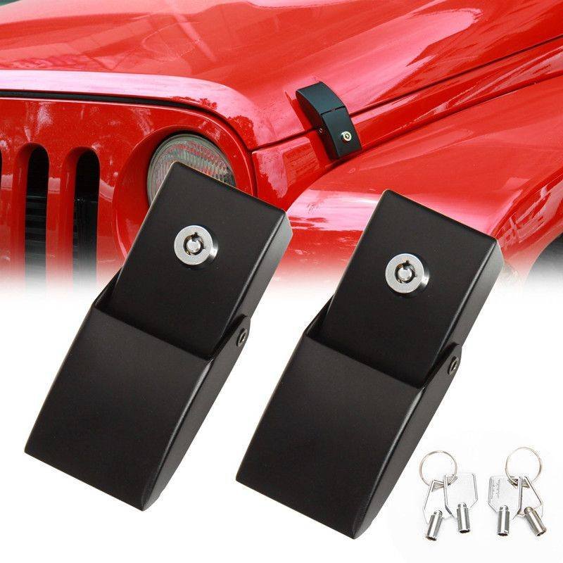 For  Hood Latches Catch Kit with Lock for Jeep  JK JKU JL JLU Gladiator JT 2007-2023 Present Chrome Exterior Accessories 2pcs