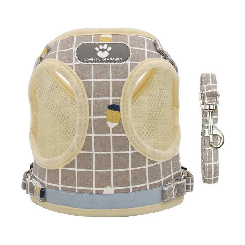 Small Dog Harness Vest Breathable Mesh Puppy Vest, Yellow, XS