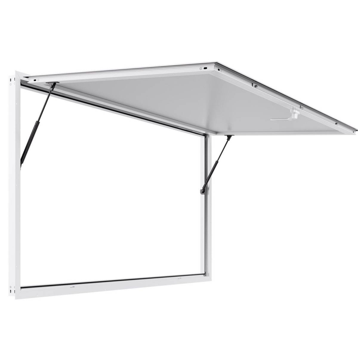 Concession Window 188x102cm, Aluminum Alloy Frame Service Window for Food Truck, Up to 85 Degrees Stand Serving Window with Awning Door and Drag Hook, Rainwater Resistant for Concession Trailer