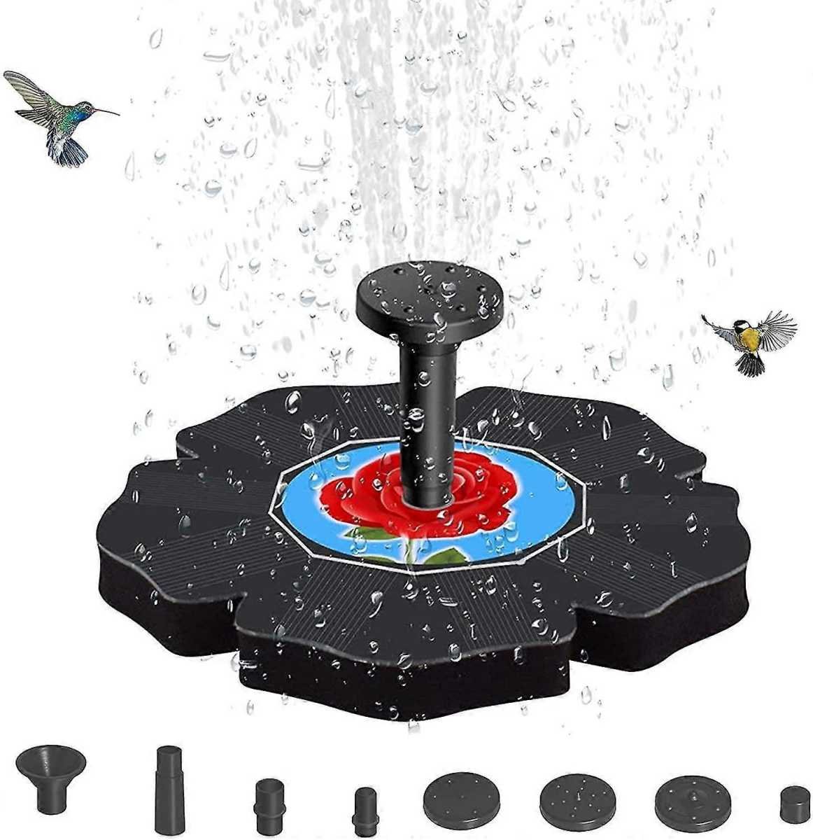 Solar Fountain Pump with 4 Nozzles for Bird Bath Garden