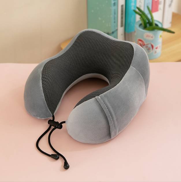 U-Shaped Travel Memory Foam Pillow, Rebound Neck Support Headrest for Sleeping