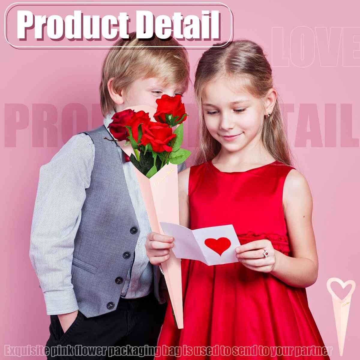 Flower Wrapping Paper 46.5x18cm White Pink Black 30 Sheets Gift Bouquet Packaging