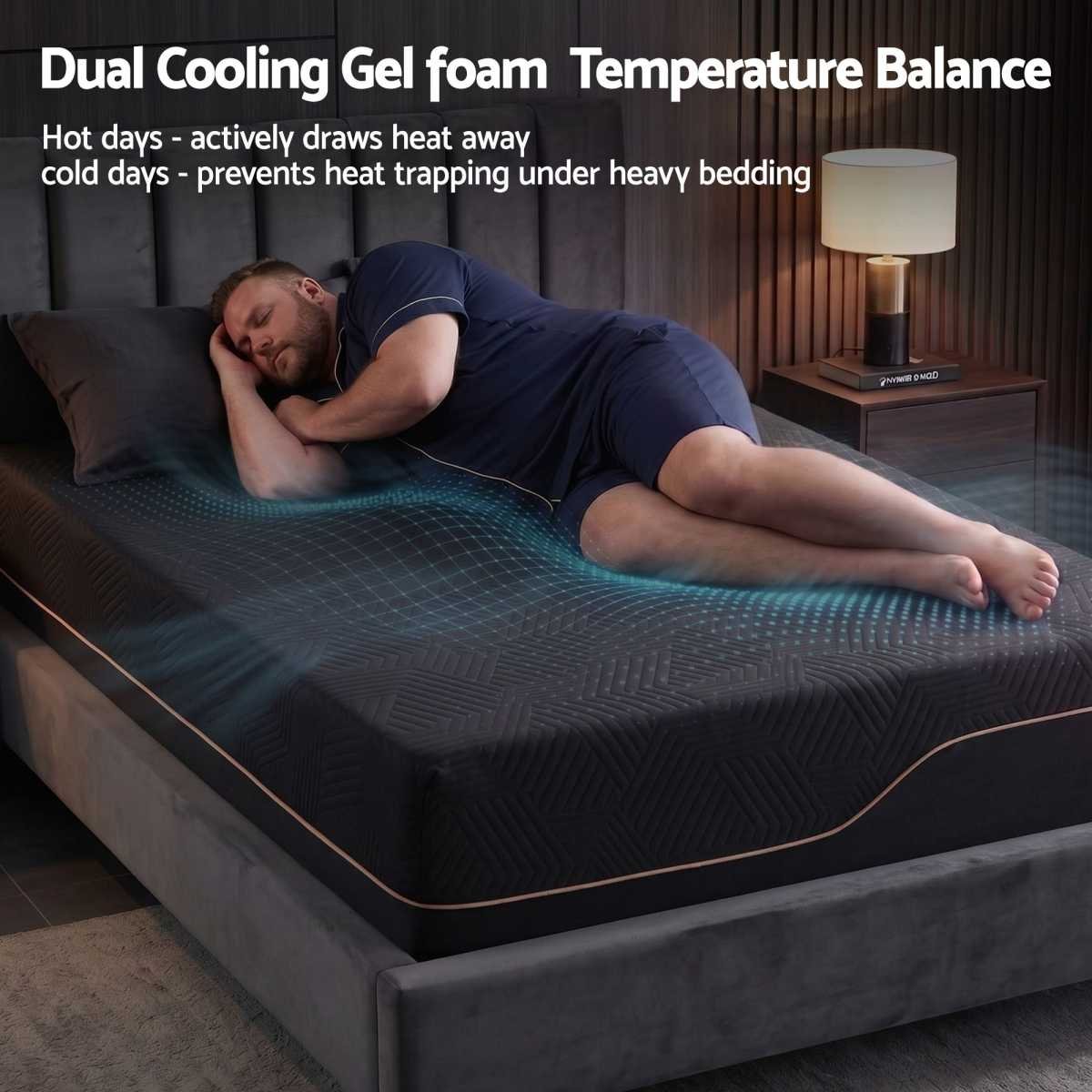 Giselle King Single Cooling Memory Foam Mattress Medium Firm with Gel Comfort 30cm