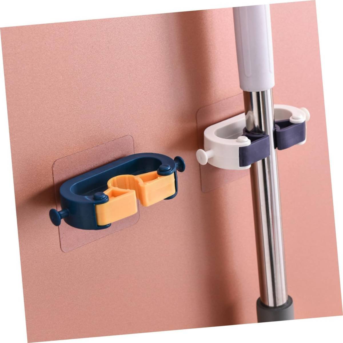 Adhesive Wall Hooks Set of 4 No Drill Hanging System for Kitchen and Garage