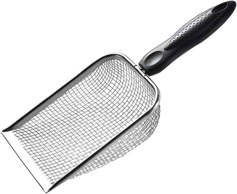 Fine Mesh Filter Deep Litter Scoop with Ergonomic Handle for Cats & Reptiles