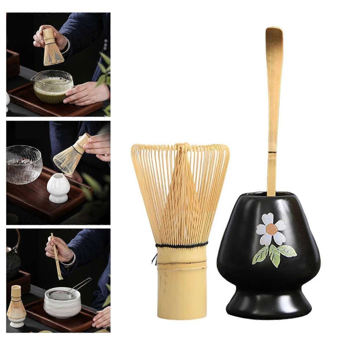 Matcha Whisk Ceremony Set (3pcs) - Whisk, Scoop, Tea Spoon & Bowl