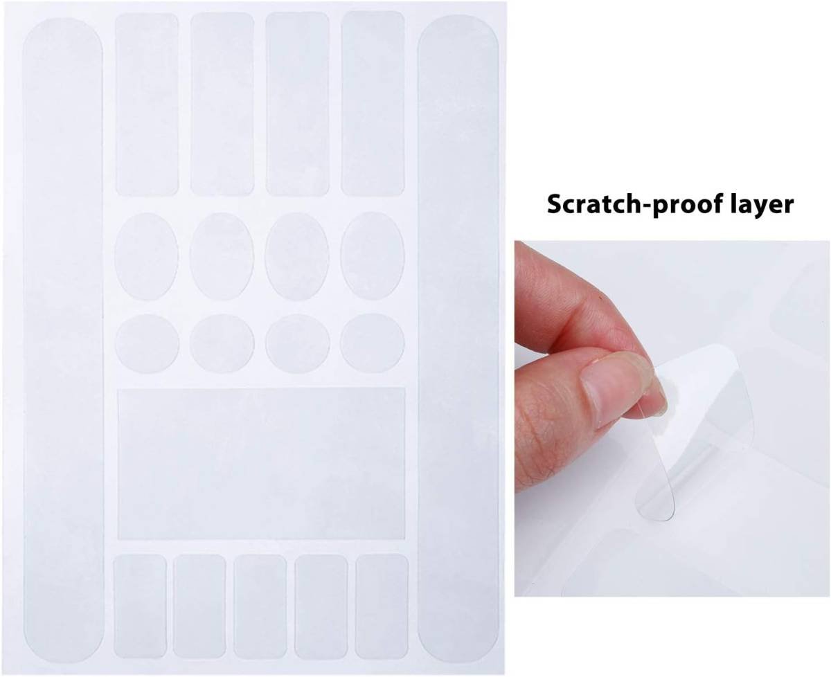 Bike Frame Protection Kit 3 Pieces Clear Anti-Scratch Invisible Protection Film White