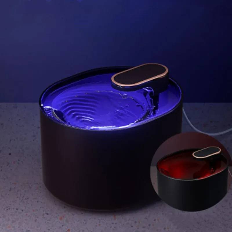 Automatic Cat Water Fountain USB Water Feeder Bowl with 6 Filter Cartridges, Berlin Blue, Premium Edition, Water Shortage Indicator