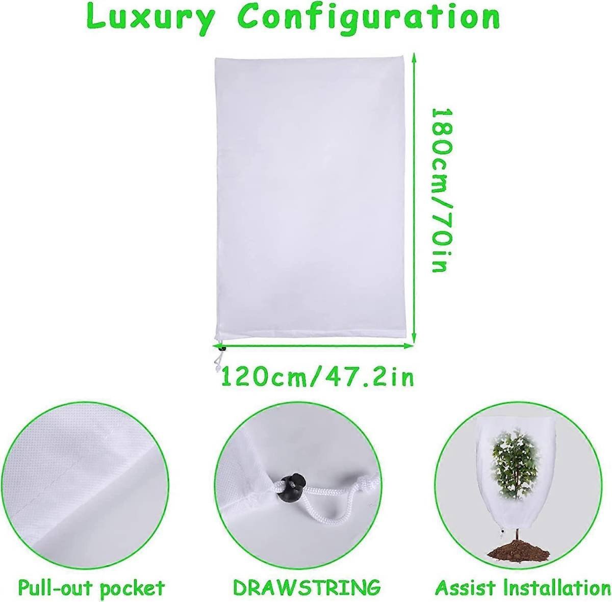 2 Pack Plant Protection Plant Overwintering Cover, Overwintering Protection Veil with Zipper for Trees, Palms, Outdoor Use (80 * 100)
