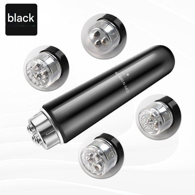 Black Electric Eye Massager Pen - Vibration Massage Wand for Eye Area, Face, and Neck - Battery Operated Skincare Tool（Batteries not included）, Compact Daily Use, Gift Ready