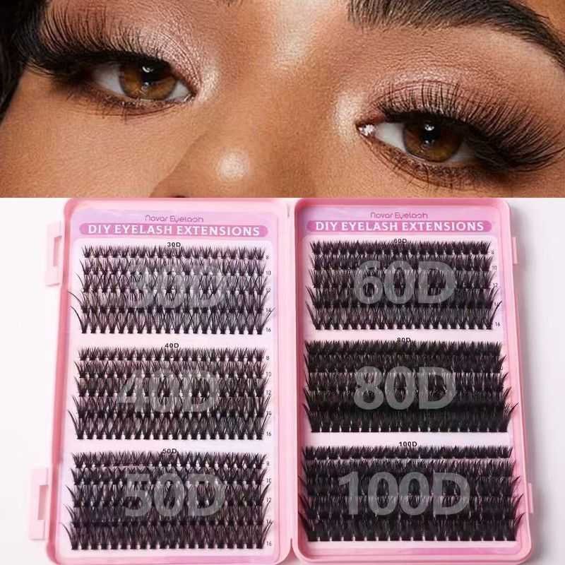 Segmented Cluster False Eyelash Set, 8–16 mm Mixed Lengths, Natural and Voluminous Eyelash Extensions