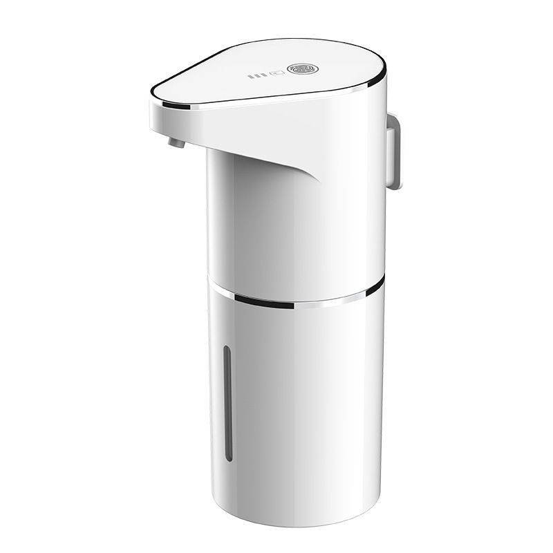 Automatic Foaming Soap Dispenser,  Rechargeable Hand Free Pump Soap Dispenser Electric Dispenser for Bathroom Countertop, Kitchen 350mL（white,19.3*11.6*7.5cm)