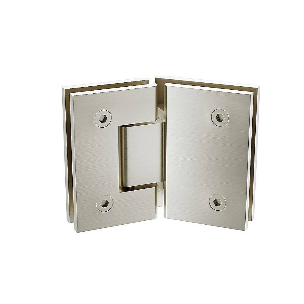 100cm Frameless Diamond Shower Screen with Nickel Brackets and SS Hinges, Round Knob Handle