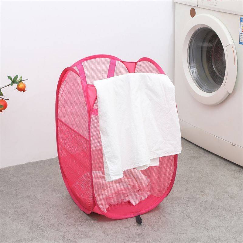 Foldable Laundry Hamper Rose Red 02