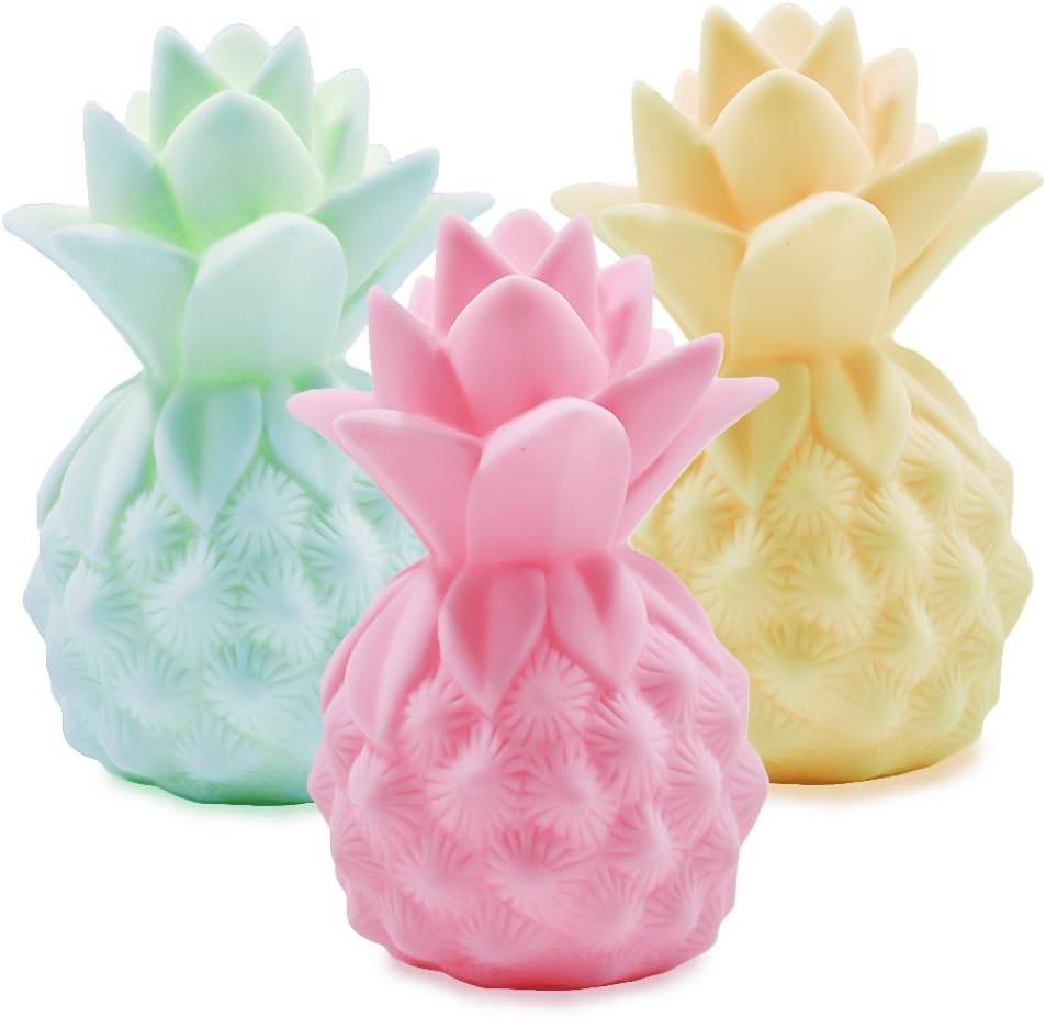 Pineapple Night Lights LED Pineapple Lamp Pineapple Gifts for Girls Teens Pineapple Decor Pineapple Lights Pineapple Decorations for Home Party Living Room Bedroom Valentine's Gifts 3 Pack