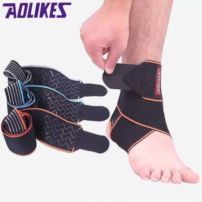 Aolikes Ankle Brace Support Compression Elastic Foot Wrap Protector Sport Au - Grey 1 Unit