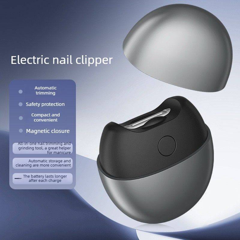 Fully Automatic Electric Nail Trimmer / Clipper – Senior-Friendly Anti-Pinch Portable Design – Grey