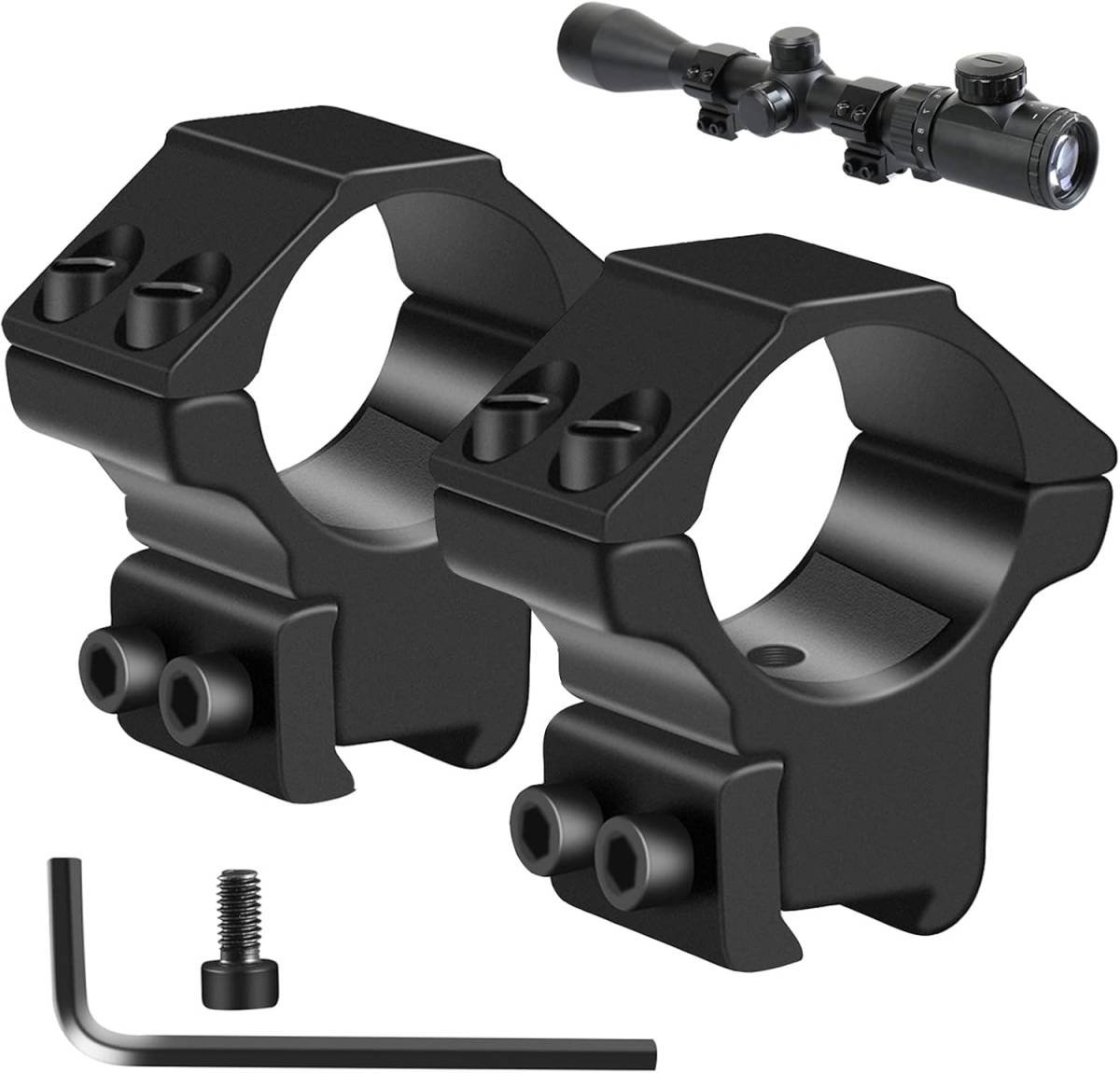 1'' Dovetail Scope Rings, 2 Pack High Profile or Medium Profile 1 Inch Scope Mount Rings for 11mm Dovetail Rails