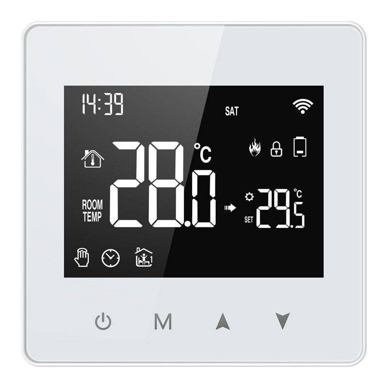 WiFi Wireless Smart Thermostat - For Water/Gas Boilers, LCD Screen, Programmable, Low Power Consumption