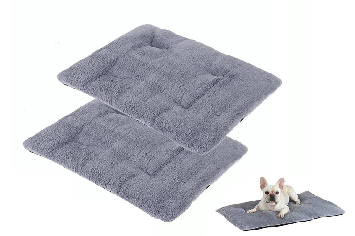 2Pcs Pet Blanket Self-Heating Bed Pad Cat Dog Self-Warming Cushion-Grey XL