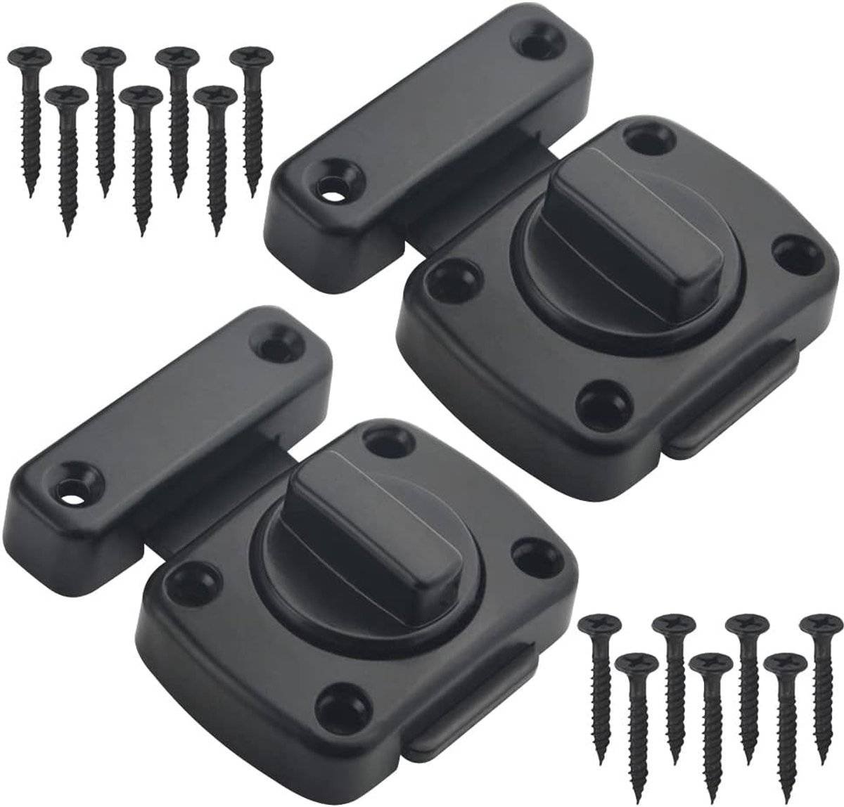 2 pieces - Door locks - swing door locks - zinc alloy door locks - bathroom door lock - security lock - door bolt - for home security, bathroom, bedroom, toilet - black