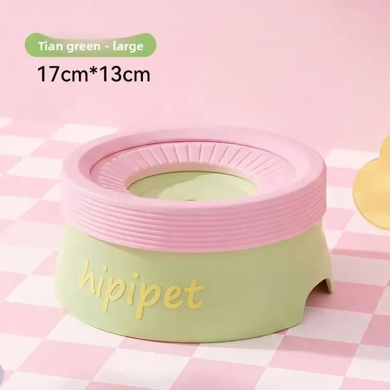 Pet Essential | Splash-Proof Non-Wet Mouth Water Bowl, Dogs and Cats Drink Freely and More Hygienically(GREEN 1200ML)