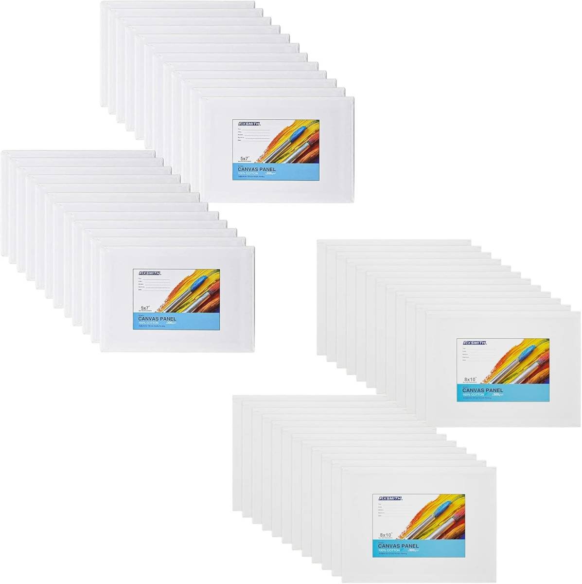 Painting Canvas Panel Boards - 5x7 Inch Art Canvas,24 Pack with  Painting Canvas Panels- 24 Pack Canvas Board,8x10 Inch