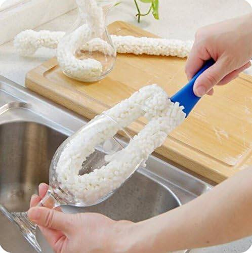 Long Bottle Brush Cleaner for Decanters & Water Bottles – 16” Flexible Foam Washing Wand for Vases, Tumblers, Baby Bottles, and Glassware (Not for Standard Beer/Wine Bottles)